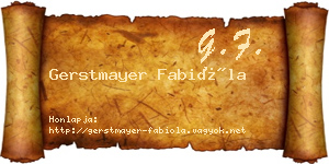 Gerstmayer Fabióla névjegykártya